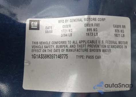 2009 Chevrolet Cobalt Ls from USA, damaged, VIN 1G1AS58H397148775